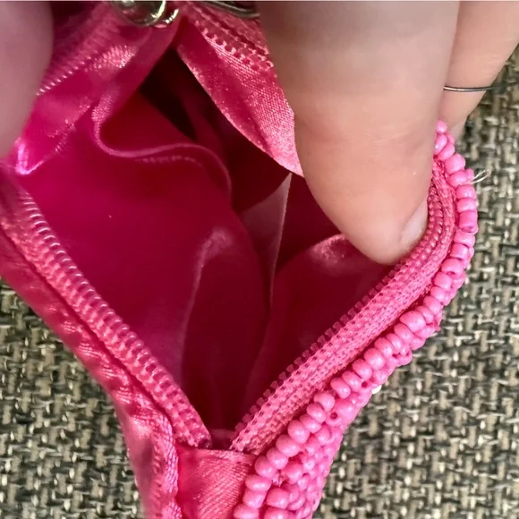 Hot Pink 💖💖 Beaded “Tacos & Tequila” Coin Pouch | Francesca’s NWOT - Picture 3 of 3